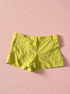 ANN TAYLOR LOFT Yellow Eyelet Shorts Size US 14
